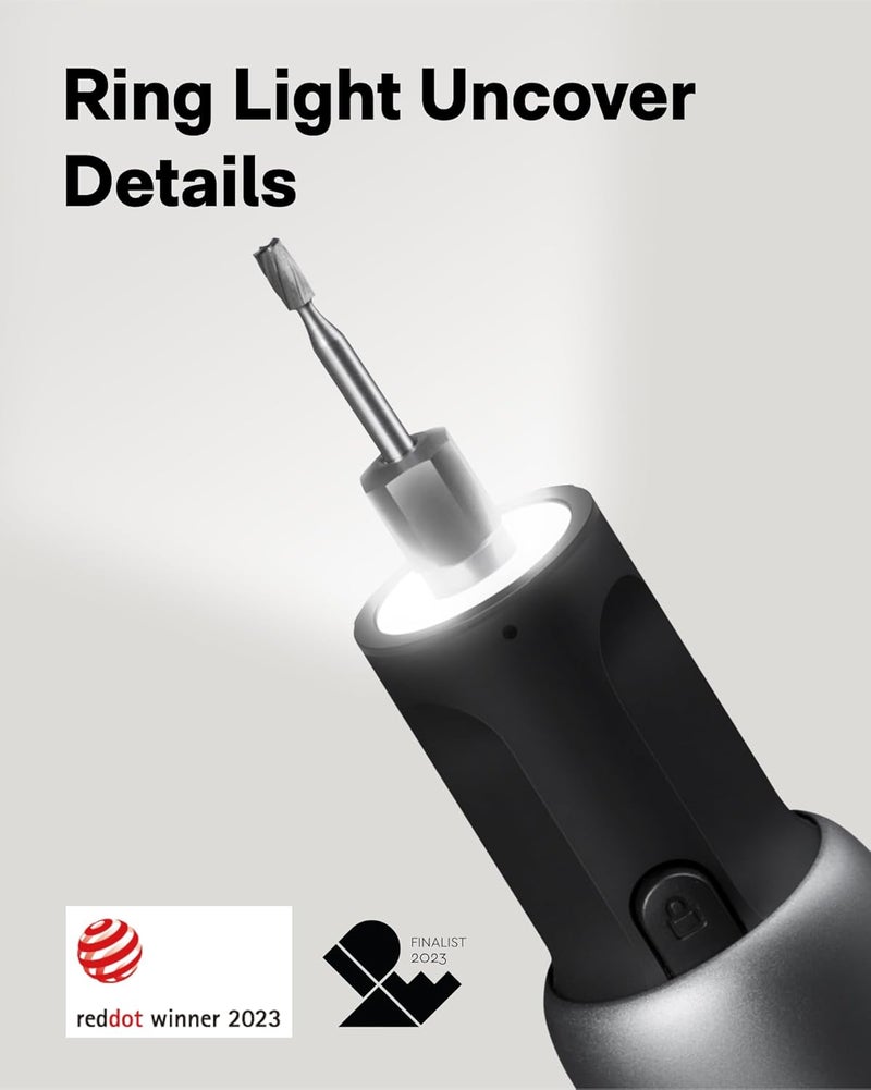 HOTO 4V Cordless Rotary Tool Kit, Powerful Engraving Pen, 25000RPM, 5 Variable Speed, 35 Accessories, LED Light, USB-C Rechargeable, for Sanding, Polishing, Drilling, Carving, Cutting DIY Crafts - Image 4